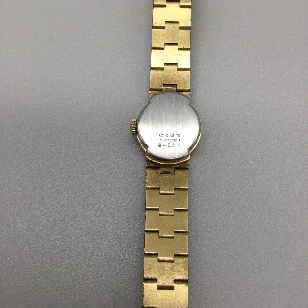 Vintage Bucherer Womens Watch 18mm White Dial Gold Tone Manual Wind Swiss 7.25